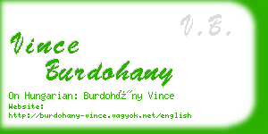 vince burdohany business card